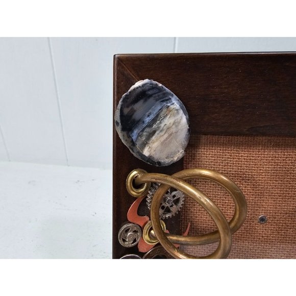 Handmade Steampunk Picture Frame Antique Look 8" X 6" Wood Metal Hanging - Picture 4 of 10